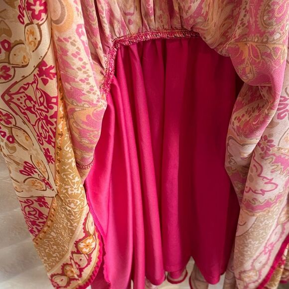 Flying Tomato Pink and Gold Paisley Mini Dress - Picture 6 of 8